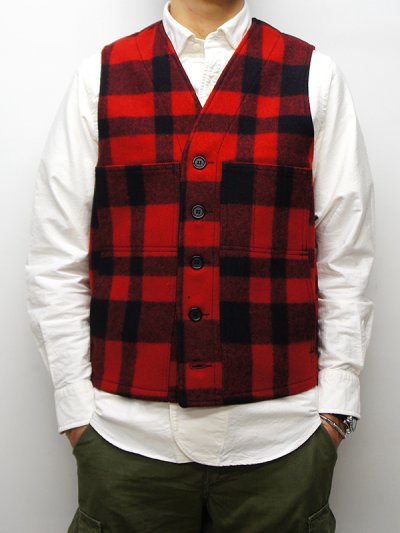 画像8: FILSON（フィルソン）MACKINAW WOOL VEST（マッキーノウールベスト）/ Red×Black（レッド×ブラック）