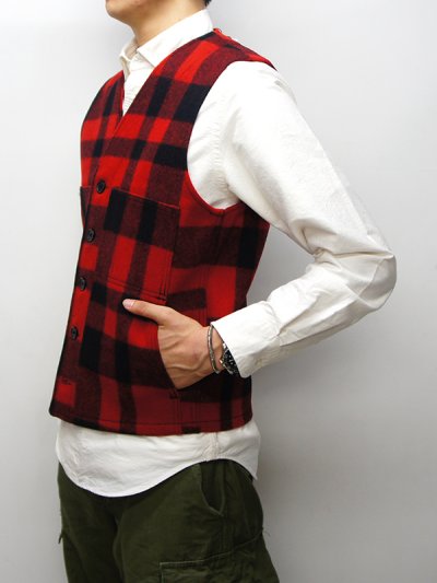 画像9: FILSON（フィルソン）MACKINAW WOOL VEST（マッキーノウールベスト）/ Red×Black（レッド×ブラック）