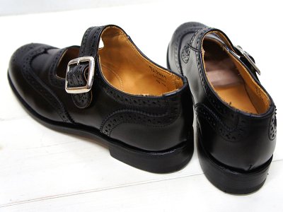 Tricker's（トリッカーズ）Mary Jane Brogue Shoes（メリージェーン ブローグシューズ）レザーソール/Black