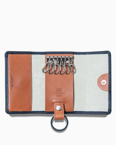 画像2: Whitehouse Cox（ホワイトハウスコックス）S9692 Key Case With Ring（キーケース）/Navy×Tan（ネイビー×タン）