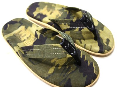 画像4: ＜40%OFF＞ISLAND SLIPPER（アイランドスリッパ）PT203（レザートングサンダル）/ Olive Camouflage Suede（オリーブカモフラージュスエード）