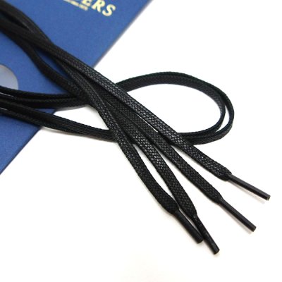 画像2: SANDERS（サンダース）Flat Waxed Shoe Lace 80cm（純正シューレース）/Black（ブラック）※メール便発送可※