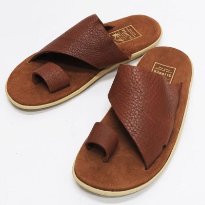 画像1: ISLAND SLIPPER（アイランドスリッパ）PTS704BH ブルハイドレザーサンダル/Peanut×Tobacco（ピーナッツ×タバコ）