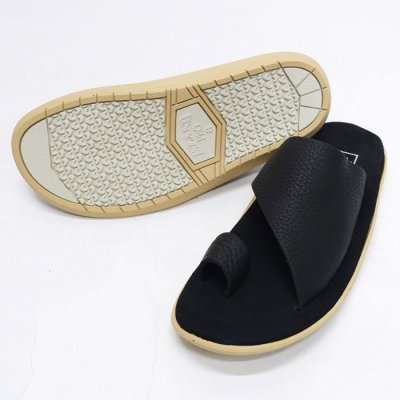 画像2: ISLAND SLIPPER（アイランドスリッパ）PTS704BH ブルハイドレザーサンダル/Black×Black（ブラック×ブラック）