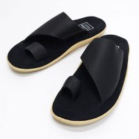 ISLAND SLIPPER（アイランドスリッパ）PTS704BH（ブルハイドレザーサンダル）/ Black×Black（ブラック×ブラック）