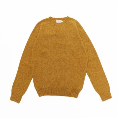 画像1: INVERALLAN（インバーアラン）Crew Neck Saddle Shoulder Sweater（クルーネックサドルショルダーセーター）Supersoft Shetland/Cumin（クミン）