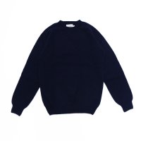 INVERALLAN（インバーアラン）Crew Neck Saddle Shoulder Sweater（クルーネックサドルショルダーセーター）Supersoft Shetland/New Navy（ニューネイビー）