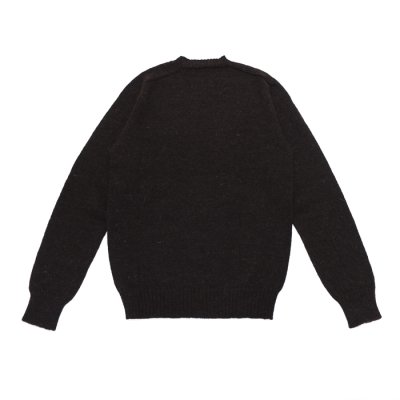 画像2: INVERALLAN（インバーアラン）Crew Neck Saddle Shoulder Sweater（クルーネックサドルショルダーセーター）"Voe True Shetland" / Black（ブラック）