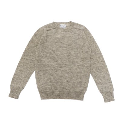 画像1: INVERALLAN（インバーアラン）Crew Neck Saddle Shoulder Sweater（クルーネックサドルショルダーセーター）Voe True Shetland/Silver（シルバー）※サイズ40のみ