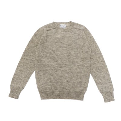 画像1: INVERALLAN（インバーアラン）Crew Neck Saddle Shoulder Sweater（クルーネックサドルショルダーセーター）Voe True Shetland/Silver（シルバー）