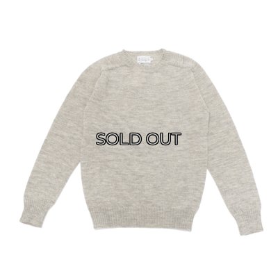 画像1: INVERALLAN(インバーアラン)Crew Neck Saddle Shoulder Sweater(クルーネックサドルショルダーセーター)"Voe True Shetland" / Silver(シルバー)