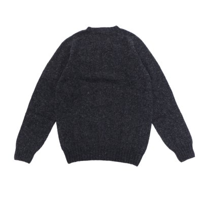 画像2: INVERALLAN（インバーアラン）Crew Neck Saddle Shoulder Sweater（クルーネックサドルショルダーセーター）Supersoft Shetland/Charcoal（チャコールグレー）