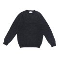 INVERALLAN（インバーアラン）Crew Neck Saddle Shoulder Sweater（クルーネックサドルショルダーセーター）Supersoft Shetland/Charcoal（チャコールグレー）