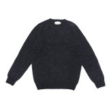 INVERALLAN（インバーアラン）Crew Neck Saddle Shoulder Sweater（クルーネックサドルショルダーセーター）Supersoft Shetland/Charcoal（チャコールグレー）