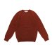 画像1: INVERALLAN（インバーアラン）Crew Neck Saddle Shoulder Sweater（クルーネックサドルショルダーセーター）"Supersoft Shetland" / Blaze（ダークレッド） (1)