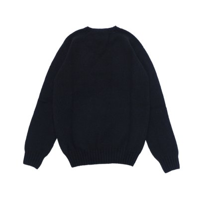 画像2: INVERALLAN（インバーアラン）Crew Neck Saddle Shoulder Sweater（クルーネックサドルショルダーセーター）Supersoft Shetland/Black（ブラック）