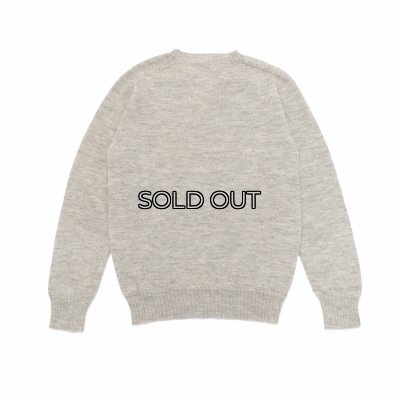 画像2: INVERALLAN(インバーアラン)Crew Neck Saddle Shoulder Sweater(クルーネックサドルショルダーセーター)"Voe True Shetland" / Silver(シルバー)