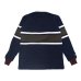 画像2: ＜OUTLET＞BARBARIAN（バーバリアン）クラシック ラガーシャツ（CENTER STRIPES）”旧モデル” / Navy×Ivory×Moss（ネイビー×アイボリー×モスグリーン）※Sサイズのみ (2)