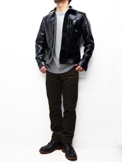 画像14: 【PointUp10%11/10迄】Y'2 LEATHER（ワイツーレザー）ANILINE HORSE 1st Type Jacket（アニリンホースファーストタイプジャケット）/Black（ブラック）