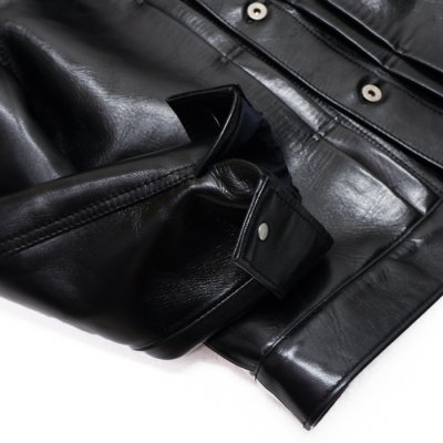 画像7: 【PointUp10%11/10迄】Y'2 LEATHER（ワイツーレザー）ANILINE HORSE 1st Type Jacket（アニリンホースファーストタイプジャケット）/Black（ブラック）