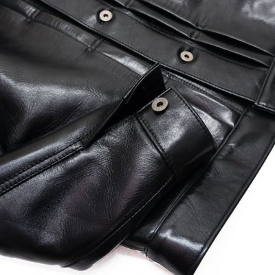 画像6: 【PointUp10%11/10迄】Y'2 LEATHER（ワイツーレザー）ANILINE HORSE 1st Type Jacket（アニリンホースファーストタイプジャケット）/Black（ブラック）