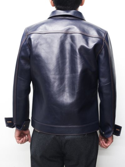 画像14: 【PointUp10%11/10迄】Y'2 LEATHER（ワイツーレザー）INDIGO HORSE 1st Type Jacket（インディゴホースファーストタイプジャケット）/Indigo（インディゴ）