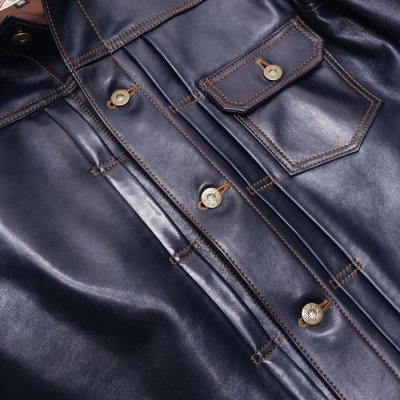 画像5: 【PointUp10%11/10迄】Y'2 LEATHER（ワイツーレザー）INDIGO HORSE 1st Type Jacket（インディゴホースファーストタイプジャケット）/Indigo（インディゴ）