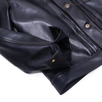 画像8: 【PointUp10%11/10迄】Y'2 LEATHER（ワイツーレザー）INDIGO HORSE 1st Type Jacket（インディゴホースファーストタイプジャケット）/Indigo（インディゴ）
