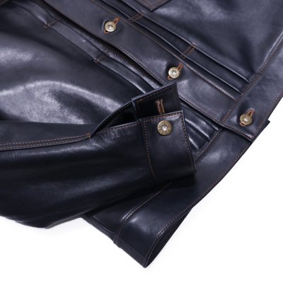 画像7: 【PointUp10%11/10迄】Y'2 LEATHER（ワイツーレザー）INDIGO HORSE 1st Type Jacket（インディゴホースファーストタイプジャケット）/Indigo（インディゴ）