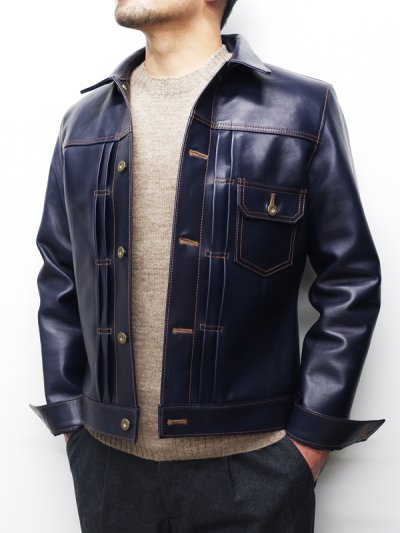 画像12: 【PointUp10%11/10迄】Y'2 LEATHER（ワイツーレザー）INDIGO HORSE 1st Type Jacket（インディゴホースファーストタイプジャケット）/Indigo（インディゴ）