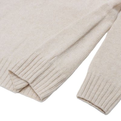 画像5: INVERALLAN（インバーアラン）Roll Neck Saddle Shoulder Sweater（ロールネックサドルショルダーセーター）"Geelong Lambswool" / Swansdown（オフホワイト）