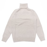 INVERALLAN（インバーアラン）Roll Neck Saddle Shoulder Sweater（ロールネックサドルショルダーセーター）Geelong Lambswool/Swansdown（オフホワイト）※サイズ38のみ
