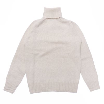 画像1: INVERALLAN（インバーアラン）Roll Neck Saddle Shoulder Sweater（ロールネックサドルショルダーセーター）Geelong Lambswool/Swansdown（オフホワイト）※サイズ38のみ