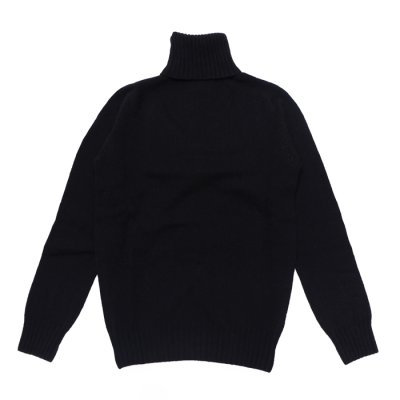 画像2: INVERALLAN（インバーアラン）Roll Neck Saddle Shoulder Sweater（ロールネックサドルショルダーセーター）Geelong Lambswool/Black（ブラック）