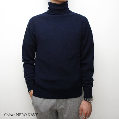 画像9: INVERALLAN（インバーアラン）Roll Neck Saddle Shoulder Sweater（ロールネックサドルショルダーセーター）"Geelong Lambswool" / Black（ブラック）
