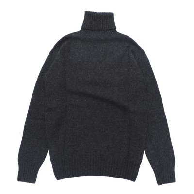 画像2: INVERALLAN（インバーアラン）Roll Neck Saddle Shoulder Sweater（ロールネックサドルショルダーセーター）Geelong Lambswool/Charcoal（チャコールグレー）