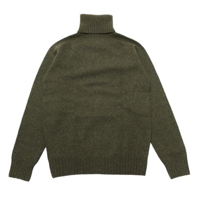 画像2: INVERALLAN（インバーアラン）Roll Neck Saddle Shoulder Sweater（ロールネックサドルショルダーセーター）"Geelong Lambswool" / Loden Green（ローデングリーン）
