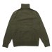 画像2: INVERALLAN（インバーアラン）Roll Neck Saddle Shoulder Sweater（ロールネックサドルショルダーセーター）Geelong Lambswool/Loden Green（ローデングリーン） (2)