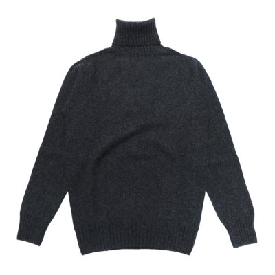 画像1: INVERALLAN（インバーアラン）Roll Neck Saddle Shoulder Sweater（ロールネックサドルショルダーセーター）Geelong Lambswool/Charcoal（チャコールグレー）