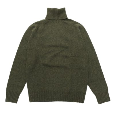 画像1: INVERALLAN（インバーアラン）Roll Neck Saddle Shoulder Sweater（ロールネックサドルショルダーセーター）"Geelong Lambswool" / Loden Green（ローデングリーン）