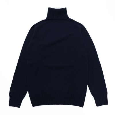 画像2: INVERALLAN（インバーアラン）Roll Neck Saddle Shoulder Sweater（ロールネックサドルショルダーセーター）Geelong Lambswool/Nero Navy（ブラックネイビー）