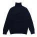 画像2: INVERALLAN（インバーアラン）Roll Neck Saddle Shoulder Sweater（ロールネックサドルショルダーセーター）Geelong Lambswool/Nero Navy（ブラックネイビー） (2)