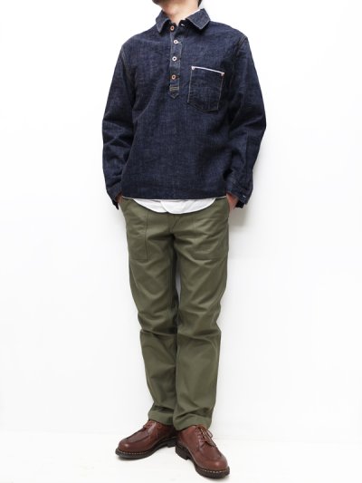 画像10: F.O.B FACTORY（エフオービーファクトリー）G-3 DENIM P.O JK（G-3デニムプルオーバージャケット）"14oz G3 Selvedge Supima" / Indigo（インディゴ）※One Wash