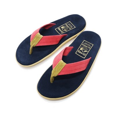 画像1: ISLAND SLIPPER（アイランドスリッパ）PT203 スエードレザートングサンダル/Fuchsia×Olive×Navy（フーシャ×オリーブ×ネイビー）