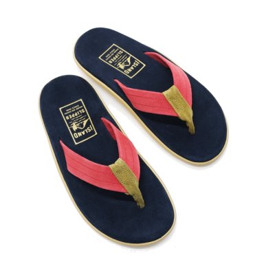 画像3: ISLAND SLIPPER(アイランドスリッパ)PT203 (スエードレザートングサンダル) "Suede" / Fuchsia×Olive×Navy(フーシャ×オリーブ×ネイビー)