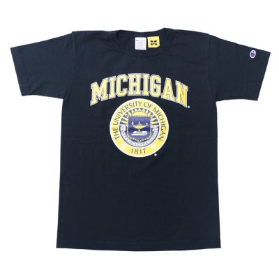 画像1: Champion（チャンピオン）T1011 US Print T-Shirt"MICHIGAN" / Navy（ネイビー）