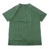 Good On（グッドオン）Short Sleeve Heavy Raglan Pocket Tee（ショートスリーブヘビーラグランポケットTシャツ）"Pigment Dye"/Dk.Green（ダークグリーン）