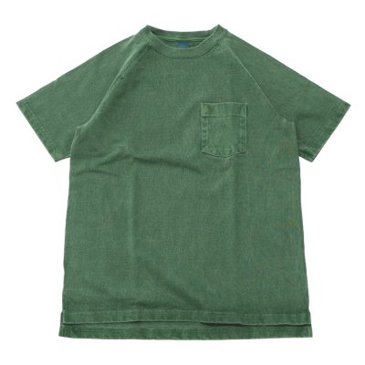 画像1: Good On（グッドオン）Short Sleeve Heavy Raglan Pocket Tee（ショートスリーブヘビーラグランポケットTシャツ）"Pigment Dye"/Dk.Green（ダークグリーン）