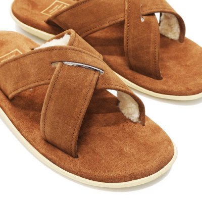 画像6: ＜40%OFF＞ISLAND SLIPPER（アイランドスリッパ）PT223MOU (スエードレザーサンダル+ムート) "Suede+Mouton" / Peanut（ピーナッツ）