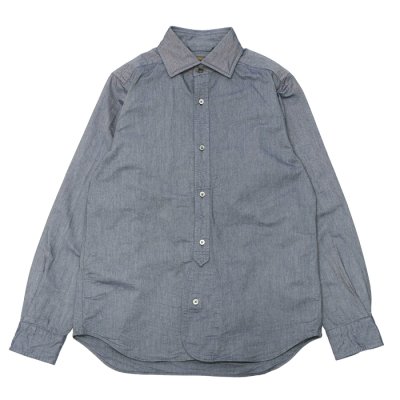 画像1: Nigel Cabourn（ナイジェル・ケーボン）BRITISH OFFICER'S SHIRT（ブリティッシュオフィサーズシャツ）VINTAGE OXFORD/Navy（ネイビー）